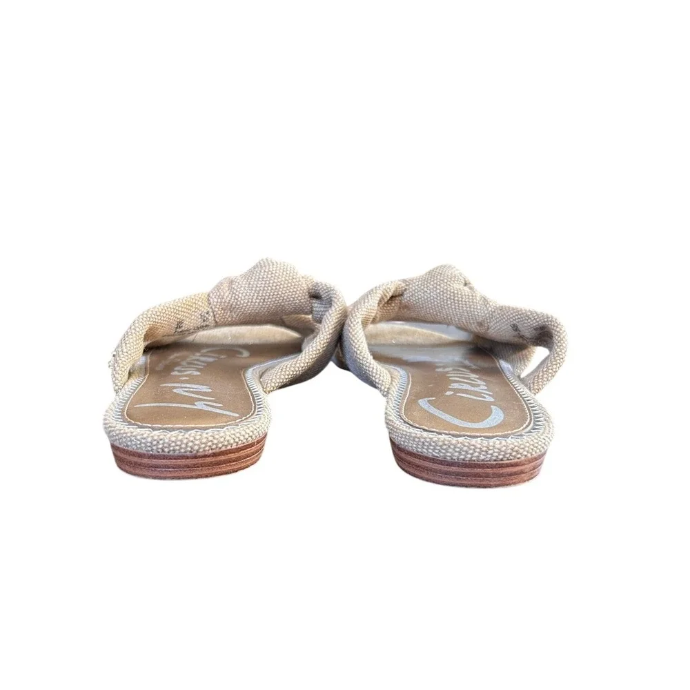 Circus NY by Sam Edelman‎ Womens 9 Beige Woven Double Knot Slide Flat Sandals